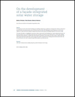 On the development of a façade-integrated solar water storage